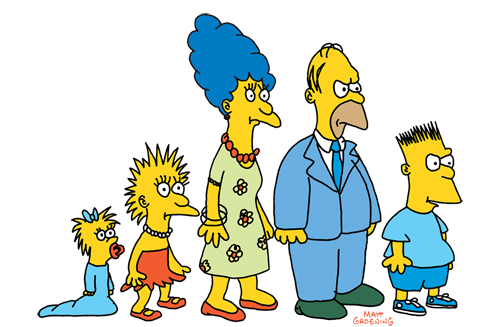 Çizilen ilk Simpson ailesi (15 dakikada çizilmiş)
