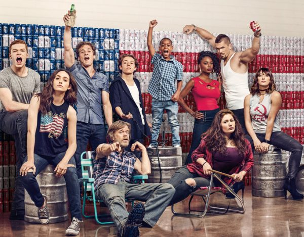 Cameron Monaghan as Ian Gallagher, Emmy Rossum as Fiona Gallagher, Jeremy Allen White as Lip Gallagher, William H. Macy as Frank Gallagher, Ethan Cutkosky as Carl Gallagher, Brandon/Brenden Sims as Liam Gallagher, Shanola Hampton as Veronica Fisher, Emma Kenney as Debbie Gallagher, Steve Howey as Kevin Ball and Isidora Goreshter as Svetlana in Shameless (Season 7) - Photo: Courtesy of SHOWTIME